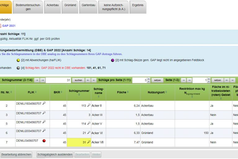 ENNI Düngebedarfsermittlung