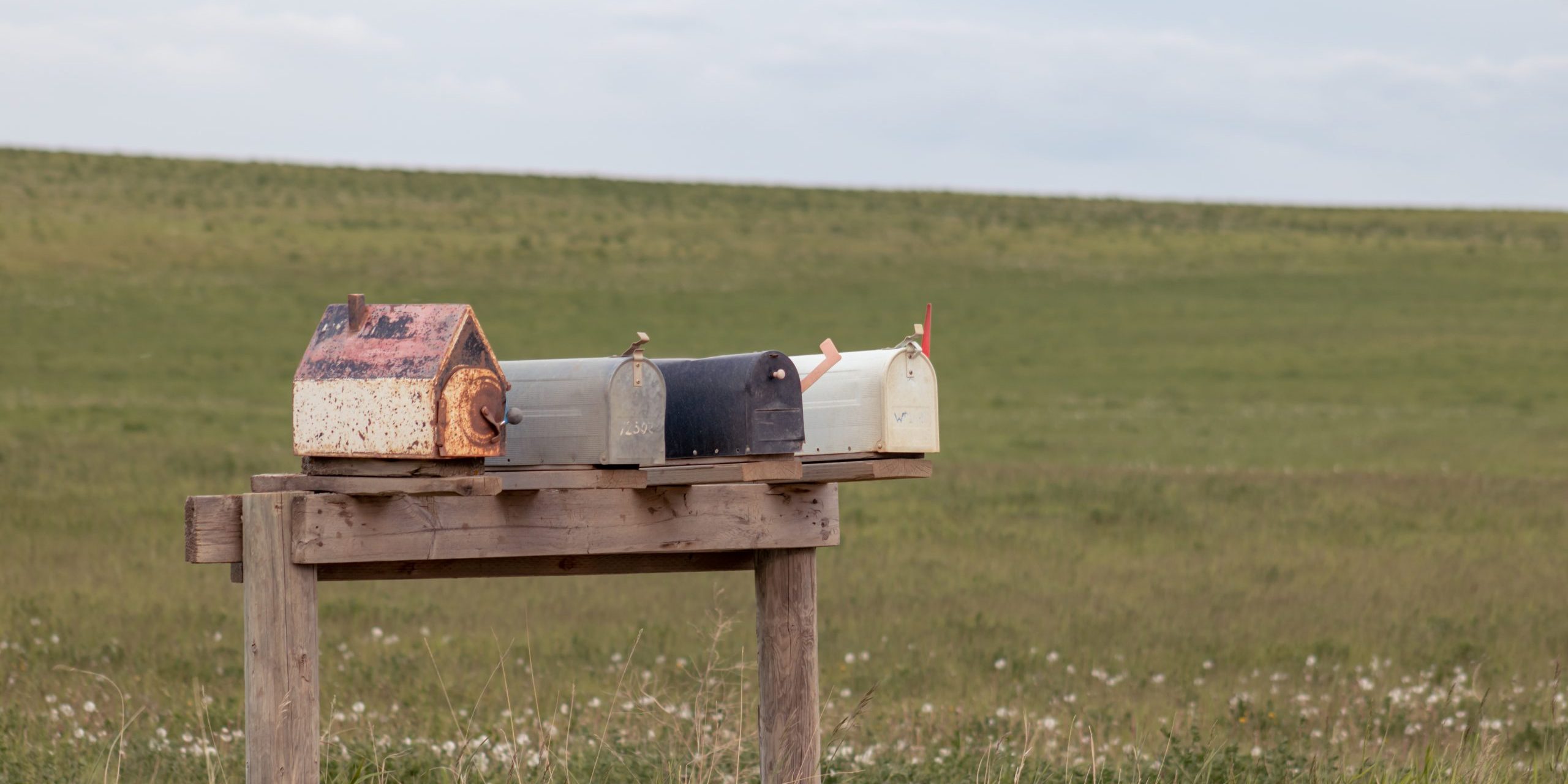 Old Mailboxes in Rural Field